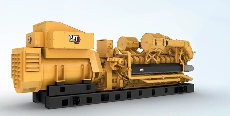 A product shot of the Cat G3520 Fast Response natural-gas generator.