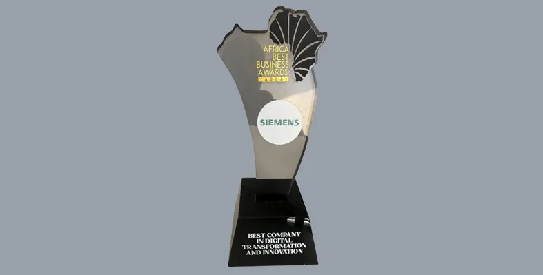 Siemens 'Best Company in Digital Transformation & Innovation' trophy 