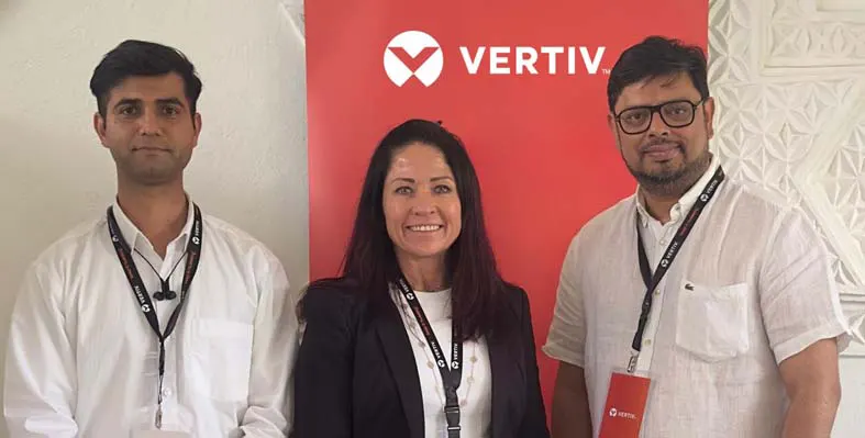  Jacqui Gradwell, Vertiv's Field Marketing Director for Africa (centre) with Rahul Khanna, Product Sales Manager, Redington (left) and Vikash Kumar, Brands Sales Head, East Africa, Redington (right) at Vertiv's recently held partner conference in Kenya.