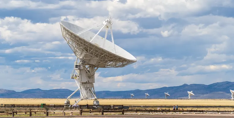 VLA satellite dish facing the sky