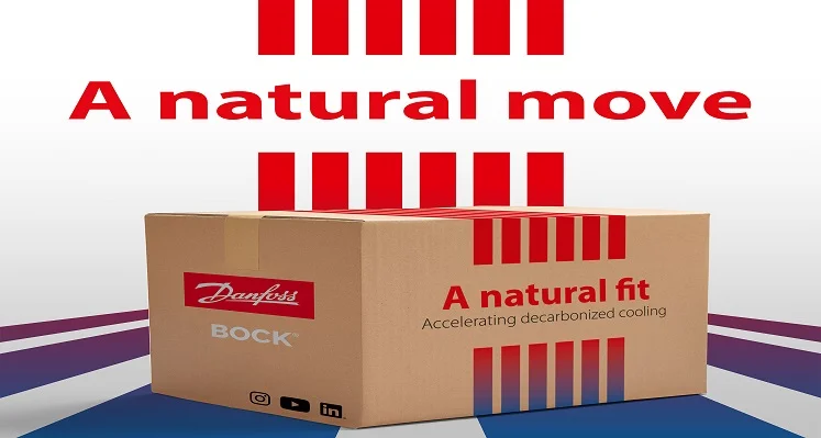 A promotional image showing a box with Bock and Danfoss logos. 
