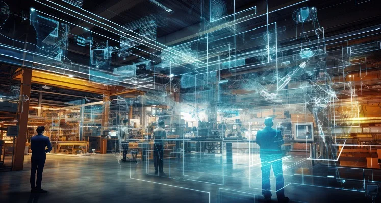 A_modern_manufacturing_facility_with_digital_systems_depicted_helping. 