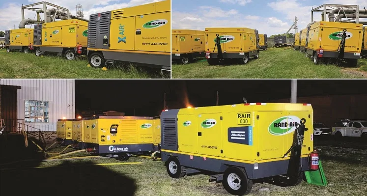 The rental air compressors provided by Rand Air. 