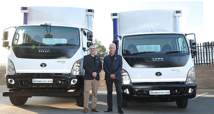 The new trucks from Tata Owners with company stakeholders stood in front.
