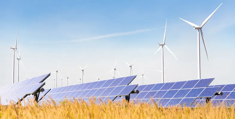 RBM has now committed to approximately 500MW of renewable energy through various PPAs. (Image source: Adobe Stock) Solar_plant_with_wind_farm