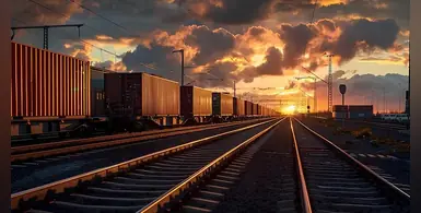 railway-trucks-sunset