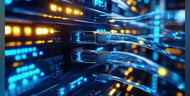 High-tech-data-centre-network-switches