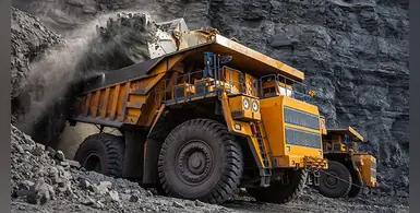 Large-yellow-mining-truck-coal-mine