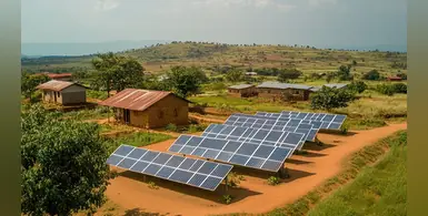 Small-scale-solar-panels-African-landscape