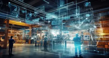 A_modern_manufacturing_facility_with_digital_systems_depicted_helping. 