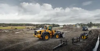 A new Volvo wheel loader in action.