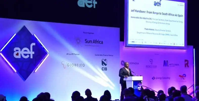 Alex Wachira speaking at aef.