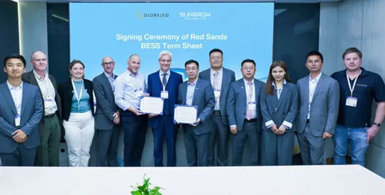 Businessmen_Sungrow_Globeleq_Red_Sands_Bess_agreement
