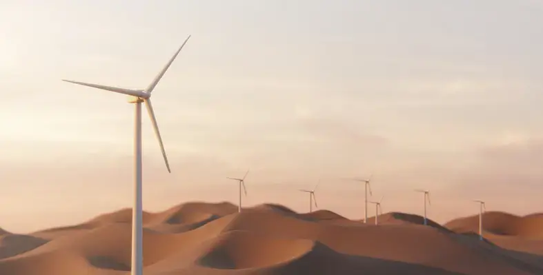 Wind turbines in the desert