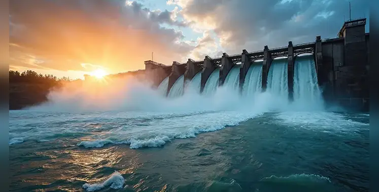 hydro_power_plant_sunset