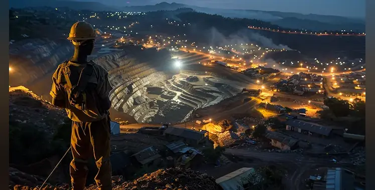 nighttime_worker_African_mine_illuminated