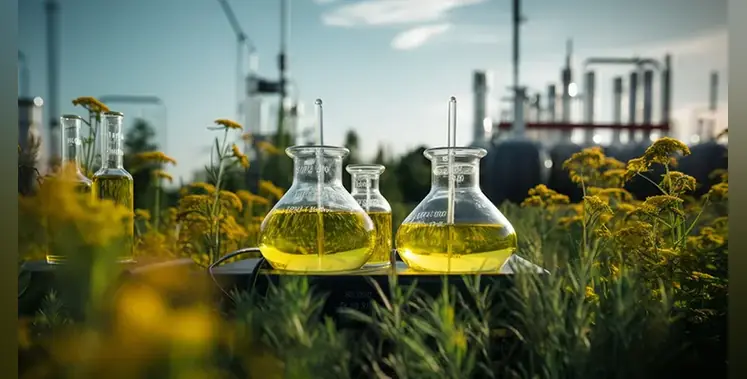 green-methanol-glass-storage-tanks-nature-background