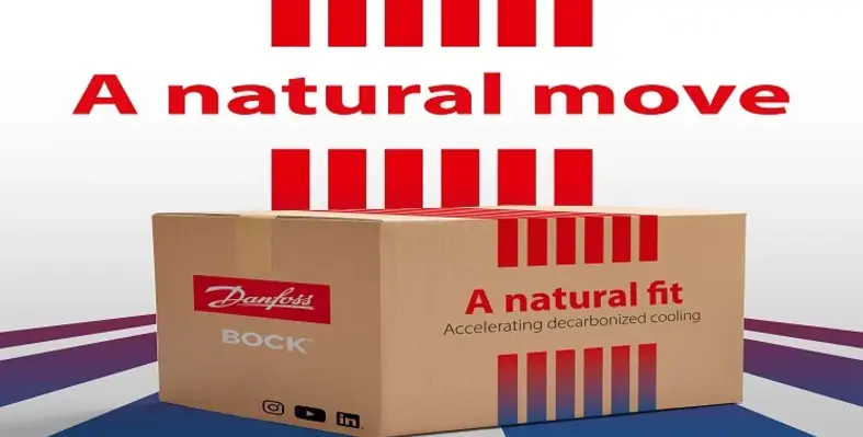 A promotional image showing a box with Bock and Danfoss logos. 