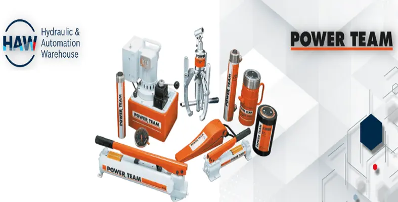 A digital image of the HAW and Power Team logo with the company solutions in between. 