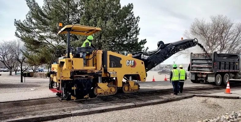 A Cat PM310 Cold Planer in action.