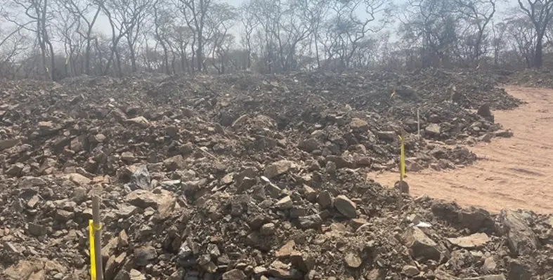 Copper ore stockpiles at Molulu. (Image source: Critical Metals) Critical Metals copper ore stockpile