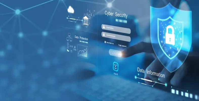 A digital rendering of cyber security systems in place.