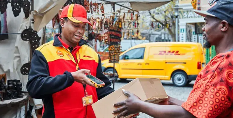 DHL_delivery_man_van_background