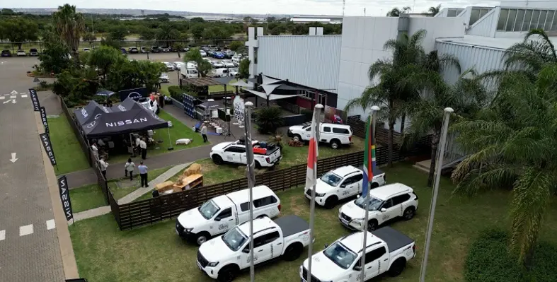 Nissan vehicles outside the factory in South Africa.