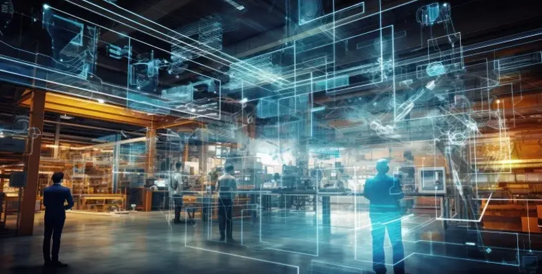 A_modern_manufacturing_facility_with_digital_systems_depicted_helping. 