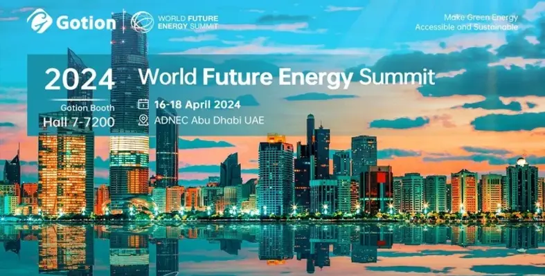 A skyline with information on Gotion's presence at WFES.