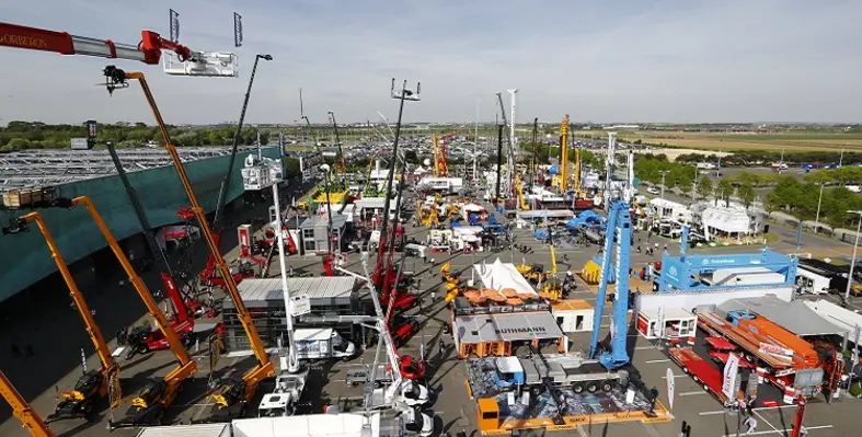 An overhead shot of the outside area of INTERMAT. 