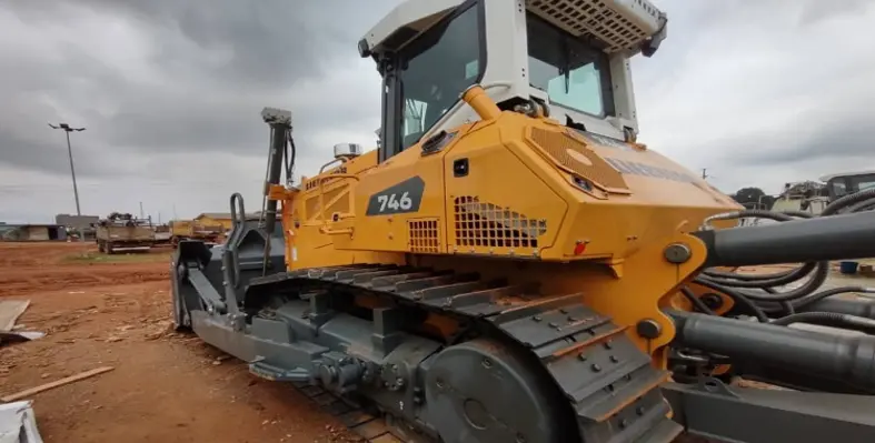 A bulldozer on site.