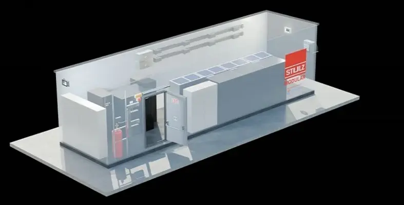 A concept image for the modular high-density data centre with immersion cooling.