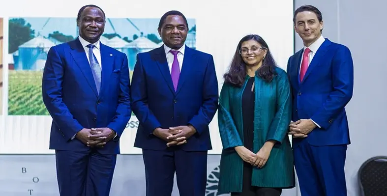 President Hakainde Hichilema, Amos Hochstein and Samaila Zubairu at the Investor Forum.