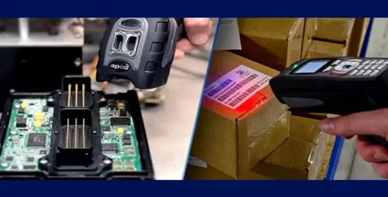 The Brady barcode readers in action. 