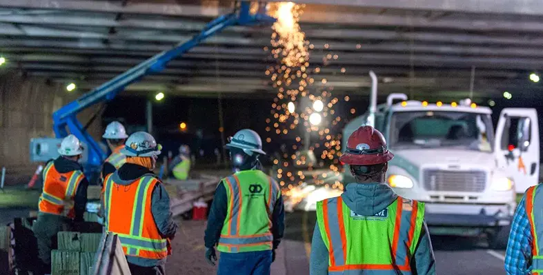 Workers at a construction site