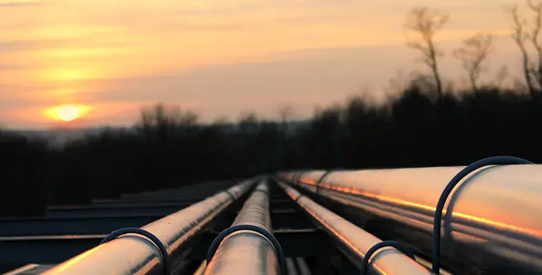 Pipelines_going_in_the_background_at_sunset